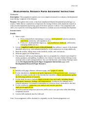 INSTRUCTIONS Docx PSYC 525 DEVELOPMENTAL RESEARCH PAPER ASSIGNMENT