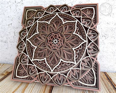 Multilayer Mandala Dxf Laser Cut Mandala Design Layered Laser Etsy