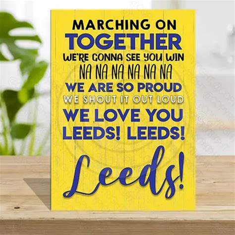 Leeds United Marching On Together Plaque Sign T Leeds Utd Wall