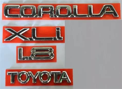 Emblemas Toyota Corolla Xli 1 8 Até 2002 kit 4 Pçs Frete grátis