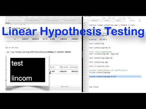 Linear Hypothesis Testing Regression Analysis Estimation Methods