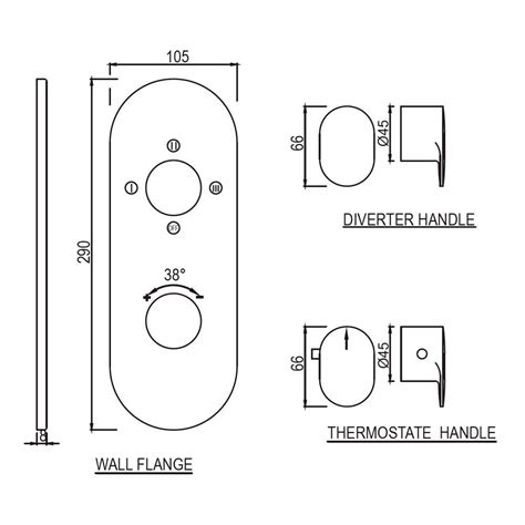 Opal Prime Aquamax Exposed Part Kit Of Thermostatic Shower Mixer In