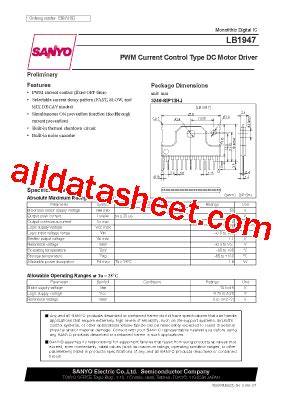 Lb Datasheet Pdf Sanyo Semicon Device