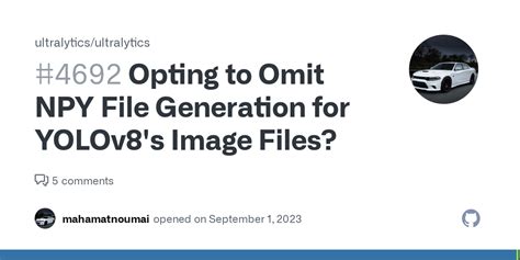 Opting To Omit Npy File Generation For Yolov S Image Files Issue