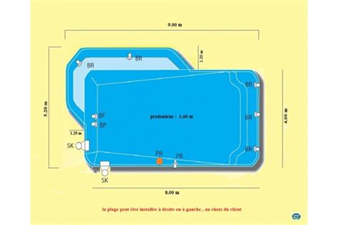 Kit Piscine avec plage immergée Carlton coque polyester