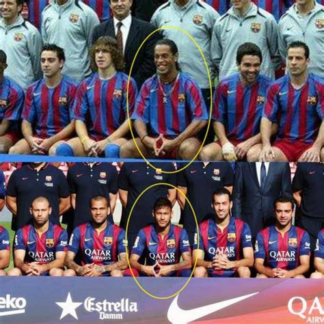 Neymar Imitó A Ronaldinho En La Foto Oficial De Barcelona