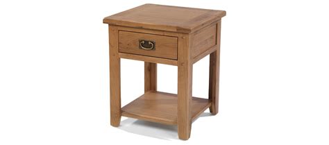 Rustic Oak 1 Drawer Bedside Table Quercus Living