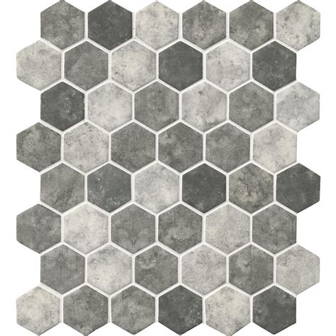 Msi Urban Tapestry Hexagon In X In Recycled Glass Mesh Mounted