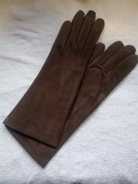 DAMEN MOCHETTOLEDER HANDSCHUHE GR 7 Kaffee Mit Viskoseinnenfutter EUR