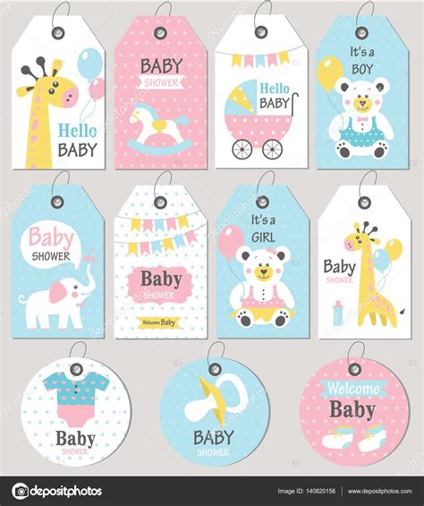 Etiquetas De Regalo Y Tarjetas Baby Shower Conjunto De Llegada Del