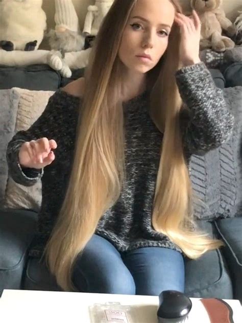 Video Blonde Alena In The Sofa Realrapunzels Long Hair Styles Thick Hair Styles Long