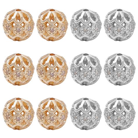 Shop Nbeads Pcs Colors Brass Micro Pave Cubic Zirconia Beads For