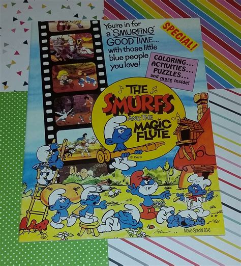 Vintage 1983 The Smurfs And The Magic Flute Movie Program Etsy