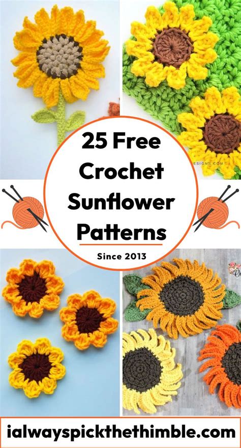 Free Crochet Sunflower Patterns Step By Step Pattern