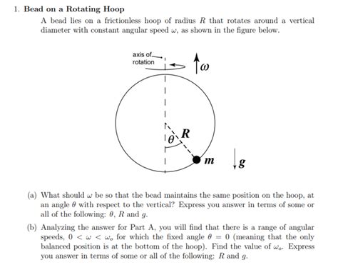 Circular Motion Newtons Second Law Bead On A Rotating Hoop