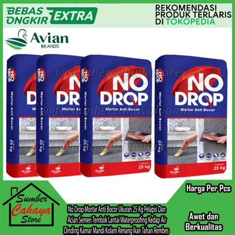 Jual No Drop Mortar Anti Bocor Ukuran 25 Kg AVIAN Pelapis Dan Acian