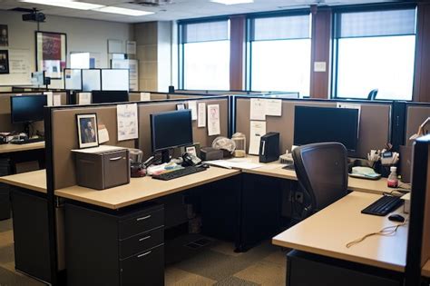 Premium Photo An Image Of An Office Space Showing Multiple Cubicles