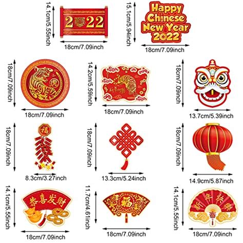 30 Pieces Happy Chinese New Year 2022 Hanging Swirls Decorations, Chinese Red Lanterns Chinese ...