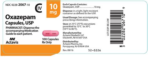 Oxazepam 10mg PER CAPSULE