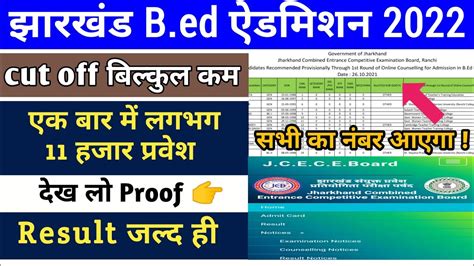 Jharkhand Bed Cut Off Result Bed Exam Result St Round