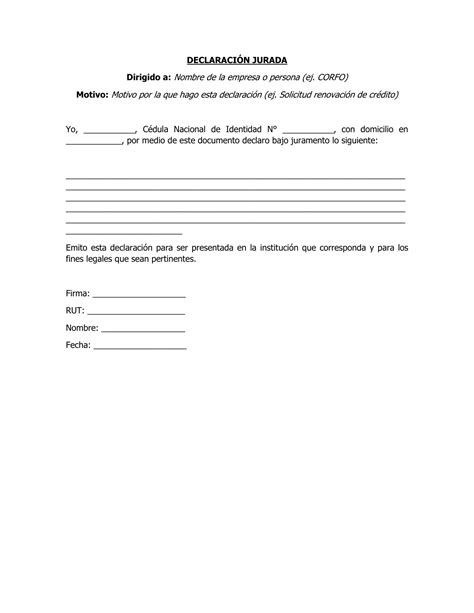 Introducir 60 Imagen Modelo De Declaración Jurada Simple Abzlocal Mx