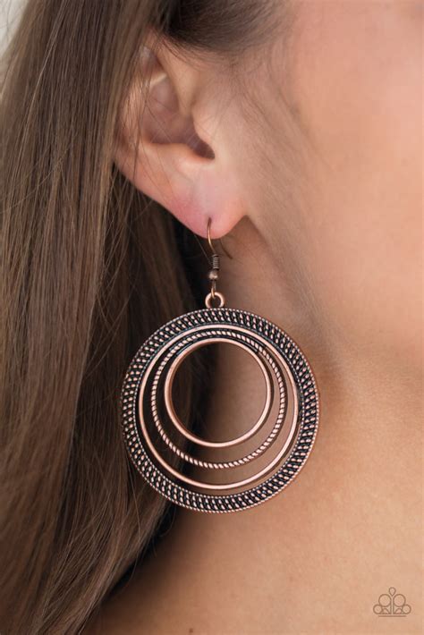 Paparazzi Totally Textured Copper Earrings