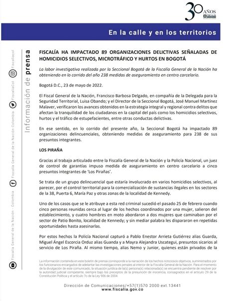 Fiscalía Colombia On Twitter Gracias Al Trabajo Articulado Entre La