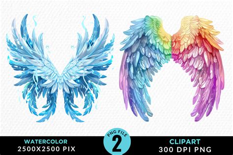 Magical Angel Wings Watercolor Clipart Graphic By Regulrcrative