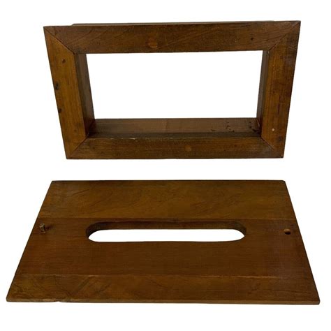 Walnut Wooden Tissue Box Holder Rectangular Decorative Edge Etsy