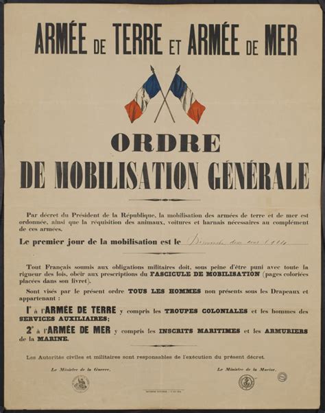 La Mobilisation 2 août 1914 Les Chroniques de l Histoire