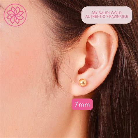 Cod Pawnable K Saudi Gold Whole Ball Stud Earrings Shopee Philippines