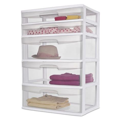 Sterilite 5 Drawer Wide Tower White Hayneedle Sterilite Cupboards Organization Bathroom