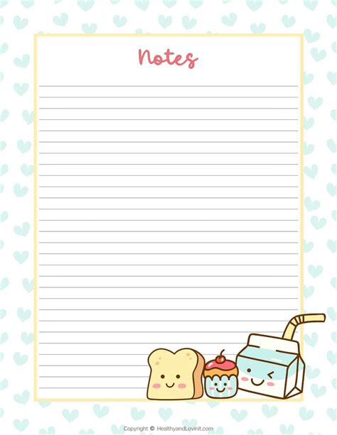 Free Kawaii Printable Stationery Lots Of Cute Lined Paper Healthy