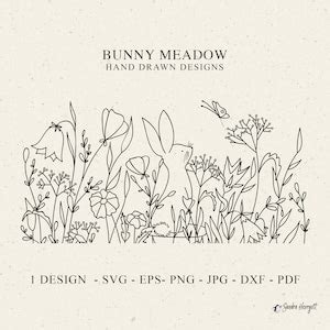 Wildblumen Hase Wiese Plotterdatei Svg Dxf Eps Pdf Png Botanische