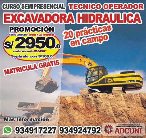 TÉCNICO OPERADOR DE EXCAVADORA HIDRÁULICA 20 PRÁCTICAS ADCUNI