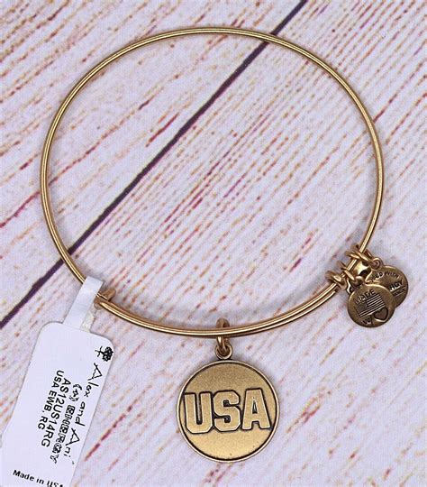 NEW NWT Alex And Ani Team USA Bangle Gold Bracelet EBay