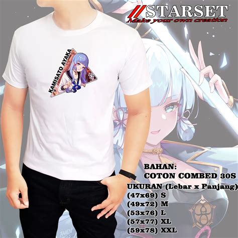 Jual Kaos Tshirt Game Genshin Impact Kamisato Ayaka Baju Wibu