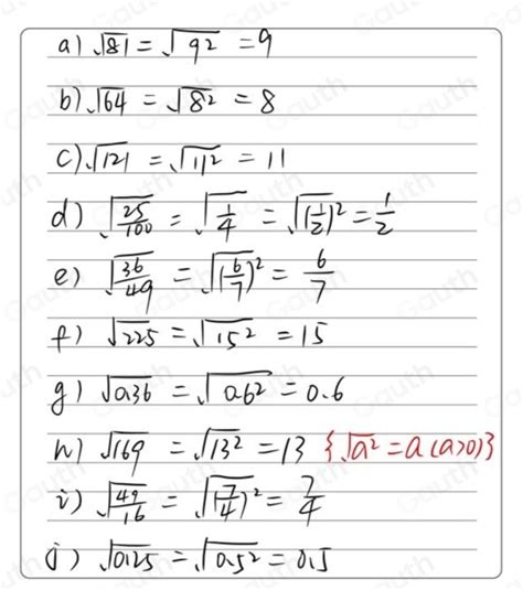 Solved Determine A Raiz Quadrada Exata De Cada Um Dos Seguintes