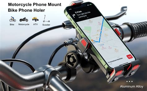 Brcovan Anti Theft Aluminum Alloy Motorcycle Phone Mount With Vibration