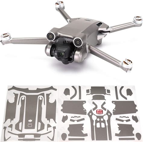 Wrapgrade Skin Stickers Compatible With Dji Mini 3 Pro Main Unit Titanium Toys