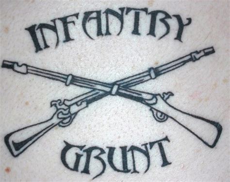 Infantry with crossed guns tattoo - Tattooimages.biz