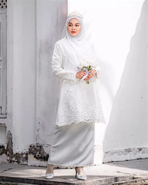 Baju Kurung Riau Lace Netita Off White Ara Nikah Outfit Lace Baju