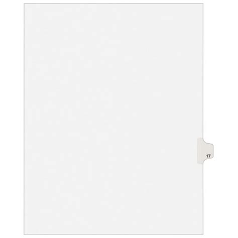 Avery Individual Legal Dividers Avery Style, Letter Size, Side Tab #17 ...