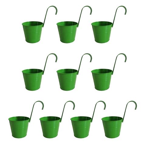 10pcs Metal Iron Hanging Flower Pots Fence Balcony Planter With