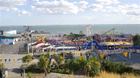 Southend On The Sea, England, July 19th 2015: View Of The Attractions ...