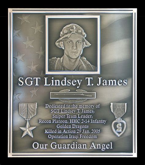 an award plaque with the image of a soldier