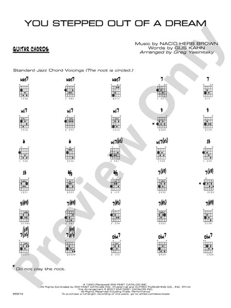 You Stepped Out Of A Dream Guitar Chords Guitar Chords Part Digital