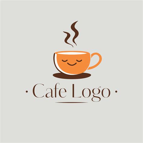 Cafe Vector Logo Design Cup Of Coffee Logotype Funny Cafeteria Logo