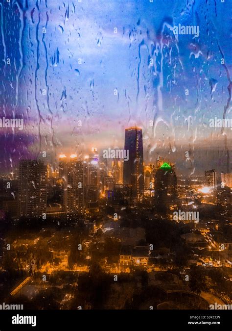 Jakarta Through Rainy Windows Stock Photo Alamy