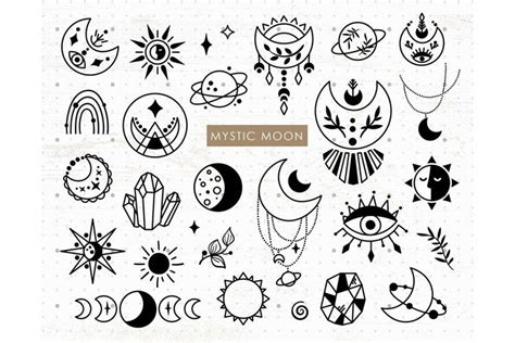 Drawing Illustration Art Collectibles Moon Crystals Files Witch